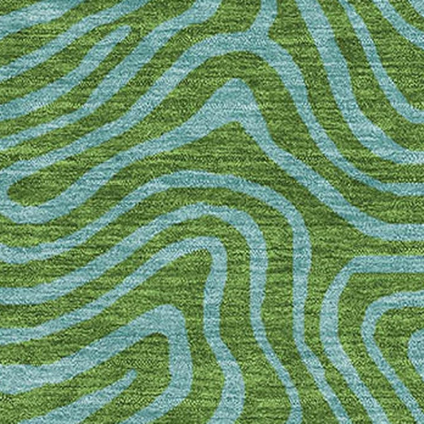 HomeRoots 8' X 10' Green & Sky Blue Abstract Washable Area Rug with UV Protection for Busy Homes & Style 680949