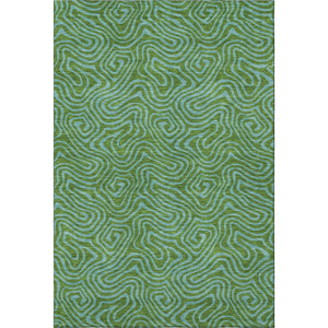 HomeRoots 9' X 12' Green and Sky Blue Abstract Area Rug – Durable, Washable, UV Protected for Modern Spaces 680950