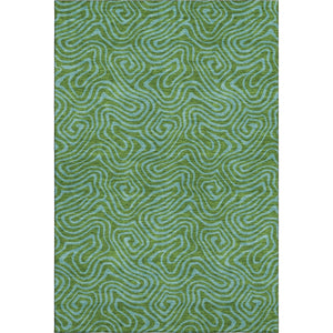 HomeRoots 10' X 14' Modern Abstract Area Rug in Green & Sky Blue - Washable, Stain-Resistant, UV Protected! 680951