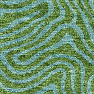 HomeRoots 10' X 14' Modern Abstract Area Rug in Green & Sky Blue - Washable, Stain-Resistant, UV Protected! 680951