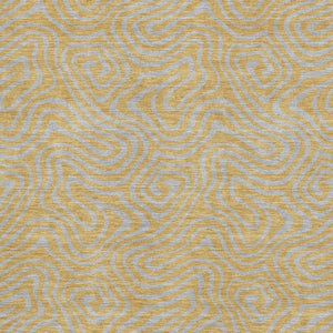 HomeRoots 8' X 10' Gold And Ivory Abstract Area Rug - Washable, UV Protected, Durable & Stylish for Homes 680955