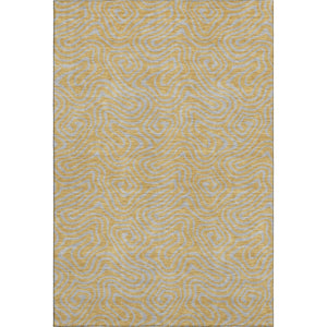 HomeRoots 9' X 12' Gold And Ivory Abstract Area Rug - Washable, Durable, UV-Protected for High-Traffic Homes 680956