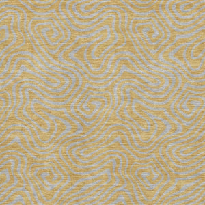 HomeRoots 9' X 12' Gold And Ivory Abstract Area Rug - Washable, Durable, UV-Protected for High-Traffic Homes 680956