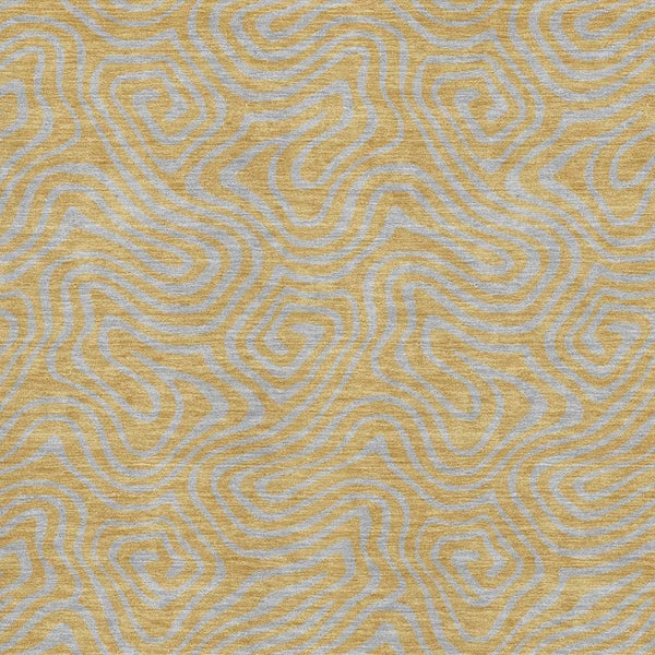 HomeRoots 9' X 12' Gold And Ivory Abstract Area Rug - Washable, Durable, UV-Protected for High-Traffic Homes 680956