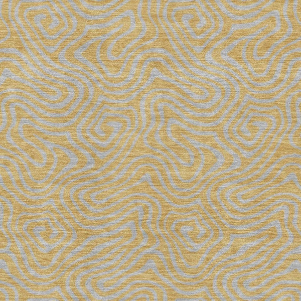 HomeRoots 10' X 14' Gold And Ivory Abstract Area Rug - Durable, Stain-Resistant, UV-Protected for Modern Homes 680957