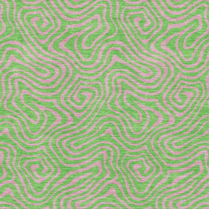 HomeRoots 5' X 8' Vibrant Lime Green & Pink Abstract Washable Area Rug - UV Protected, Stain-Resistant Style 680965
