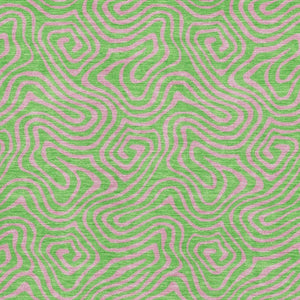 HomeRoots 10' Modern Lime Green and Pink Abstract Area Rug - Washable, UV-Protected, Stain-Resistant Design 680969