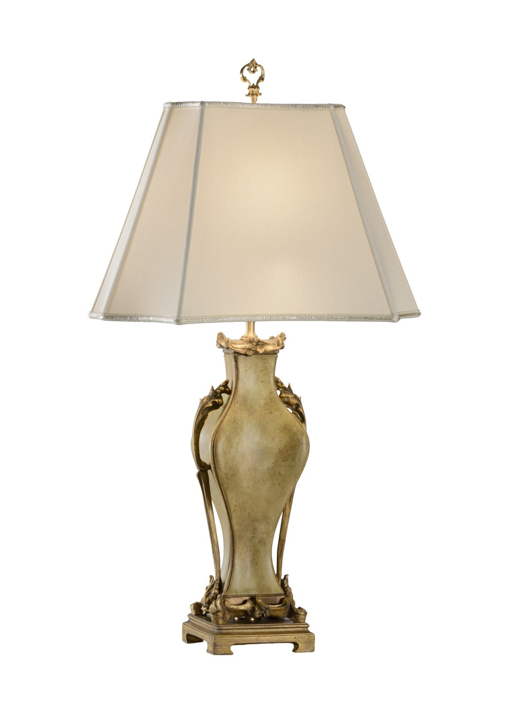 Chelsea House Bernini Verdant Urn Lamp With Antique Brass Accents — 33" Rococo-Style Table Lamp For Classic Homes 68097