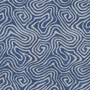 HomeRoots 8' X 10' Navy Blue & White Abstract Area Rug – Washable, UV-Protected, Stylish for High-Traffic Areas 680973
