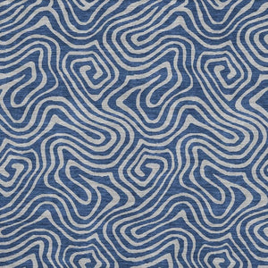 HomeRoots 9' X 12' Navy Blue Abstract Area Rug – Washable, UV Protected, Durable for Homes with Kids & Pets! 680974