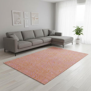 HomeRoots 8' X 10' Vibrant Pink and Orange Abstract Washable Area Rug with UV Protection for Busy Homes 680979