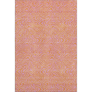 HomeRoots 10' X 14' Vibrant Pink and Orange Abstract Washable Area Rug with UV Protection for Easy Care 680981