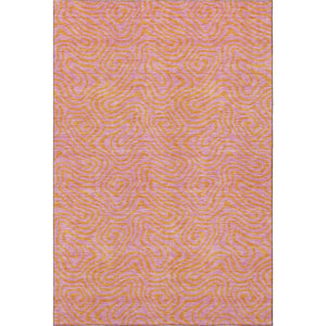HomeRoots 10' X 14' Vibrant Pink and Orange Abstract Washable Area Rug with UV Protection for Easy Care 680981