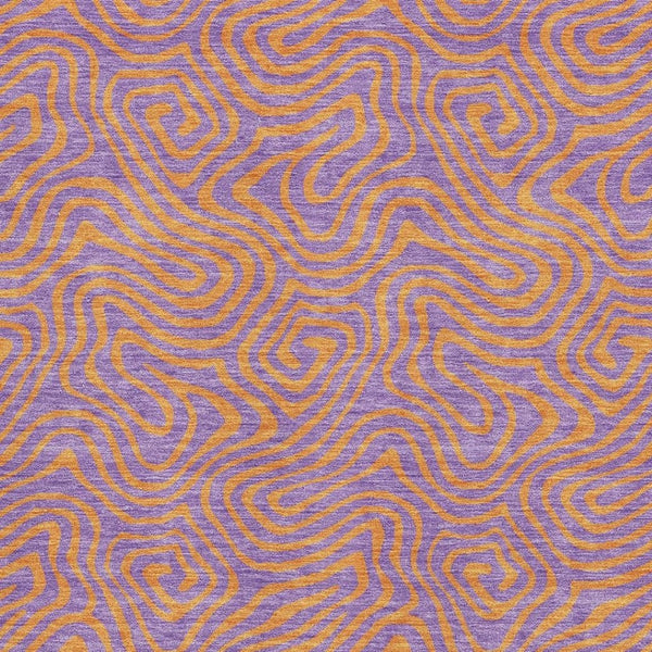 HomeRoots 5' X 8' Purple and Orange Abstract Area Rug - Washable, UV Protected, Durable, Perfect for Families 680983