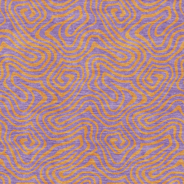 HomeRoots 8' X 10' Vibrant Purple & Orange Abstract Washable Area Rug with UV Protection for Busy Homes 680985