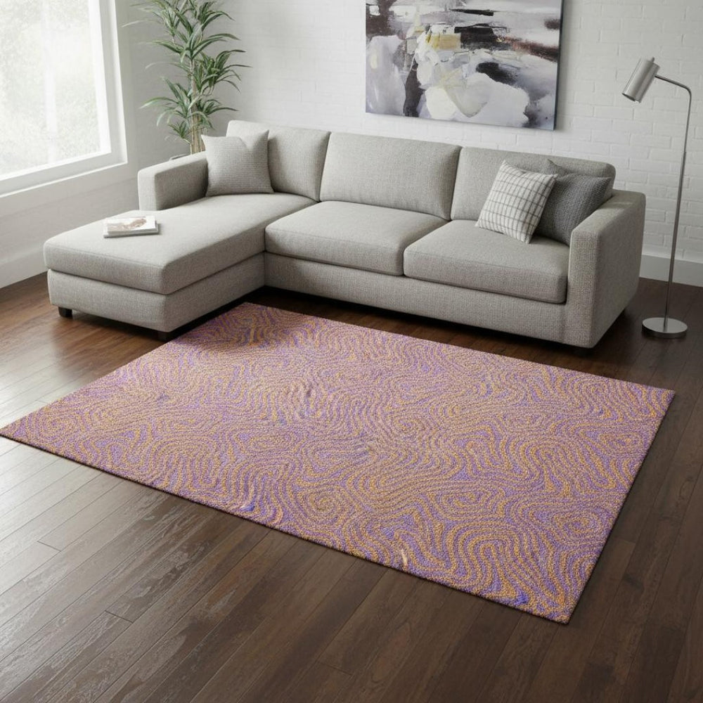 HomeRoots 9' X 12' Vibrant Purple And Orange Abstract Area Rug - Washable, UV-Protected & Stain-Resistant! 680986