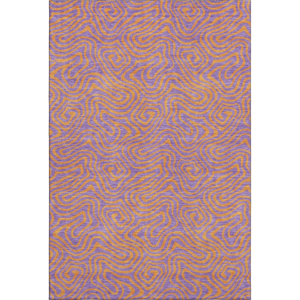 HomeRoots 9' X 12' Vibrant Purple And Orange Abstract Area Rug - Washable, UV-Protected & Stain-Resistant! 680986