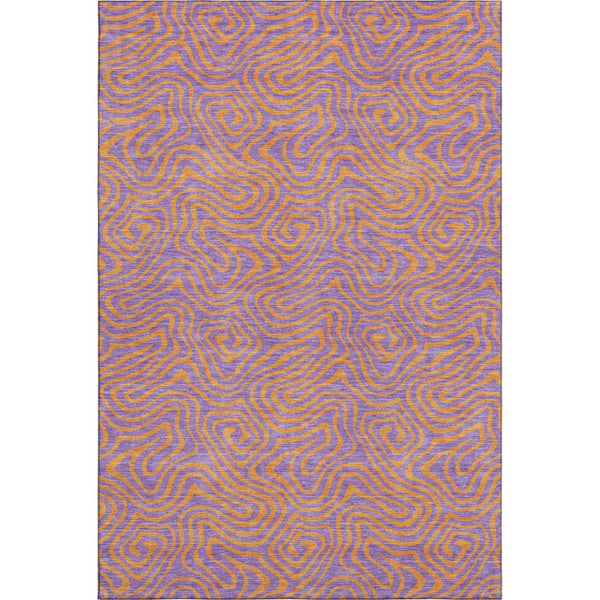 HomeRoots 9' X 12' Vibrant Purple And Orange Abstract Area Rug - Washable, UV-Protected & Stain-Resistant! 680986