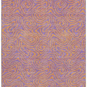 HomeRoots 9' X 12' Vibrant Purple And Orange Abstract Area Rug - Washable, UV-Protected & Stain-Resistant! 680986