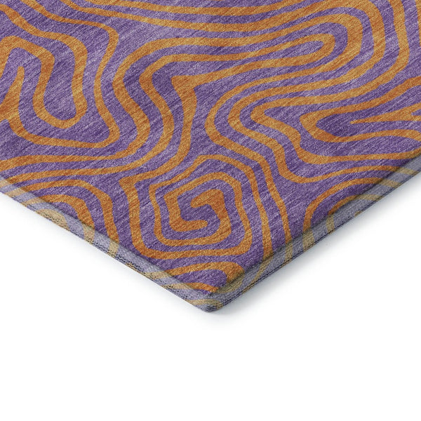 HomeRoots 10' X 14' Vibrant Purple & Orange Abstract Area Rug - Durable, Washable, UV Protected for Homes 680987
