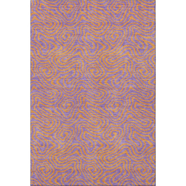 HomeRoots 10' X 14' Vibrant Purple & Orange Abstract Area Rug - Durable, Washable, UV Protected for Homes 680987
