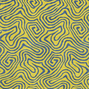 HomeRoots 10' X 14' Yellow & Navy Blue Abstract Washable Area Rug with UV Protection for High-Traffic Spaces 680999