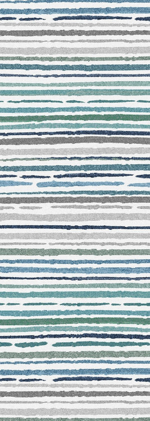 English Elm SPHINX Beige+Blue 24"x66" Washable Non-Slip Runner Rug for Indoor Outdoor High-Traffic Areas B186P261379