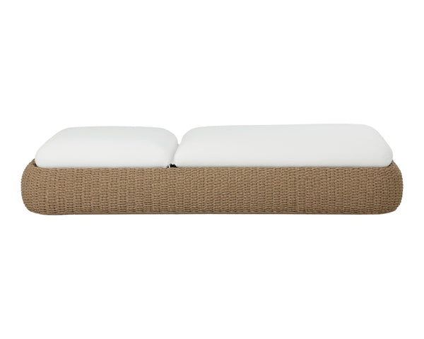 Sunpan BARCELONA Lounger - Elegant Natural Outdoor Chaise with Plush Cushions for Ultimate Comfort & Style 112175V