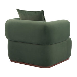 English Elm Bblythe Velvet Accent Chair Wrap Around Backrest Solid Wood Frame Cozy Reading Nook Sage N776P418607S
