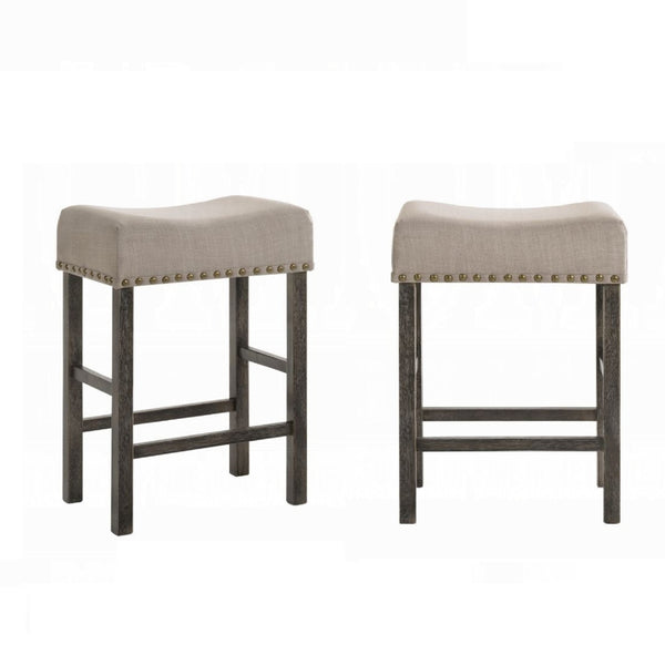 English Elm Contemporary Wood Frame Side Chairs Set of 2 with Durable PU Upholstery, Elegant Dining Accent Gray,Tan 20.5 L x 25.25 W x 7 H B2741P336517