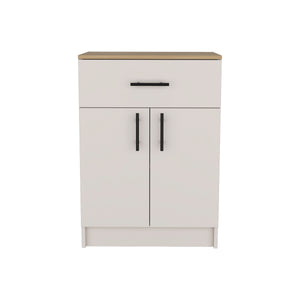 English Elm Mayorca Multistorage Pantry Cabinet Ivory - One Drawer, Two Shelves, 23.6"W Top for Small Appliances and Decor B200P240241