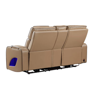 English Elm Fortuner Power Reclining Sofa Set with Led Lighting Massage and Faux Leather B009S02222