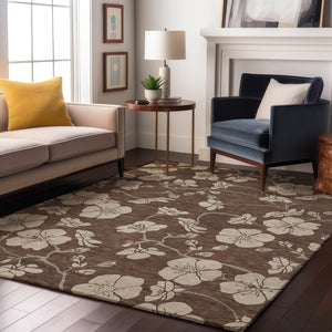 HomeRoots 8' X 10' Floral Washable Area Rug - Durable, Stain-Resistant, UV Protected for Family-Friendly Spaces 681021