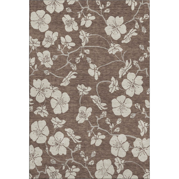 HomeRoots 8' X 10' Floral Washable Area Rug - Durable, Stain-Resistant, UV Protected for Family-Friendly Spaces 681021