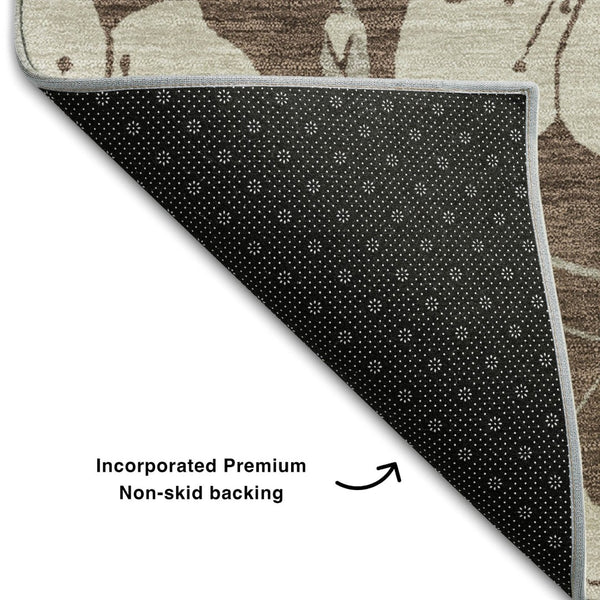 HomeRoots 8' X 10' Floral Washable Area Rug - Durable, Stain-Resistant, UV Protected for Family-Friendly Spaces 681021
