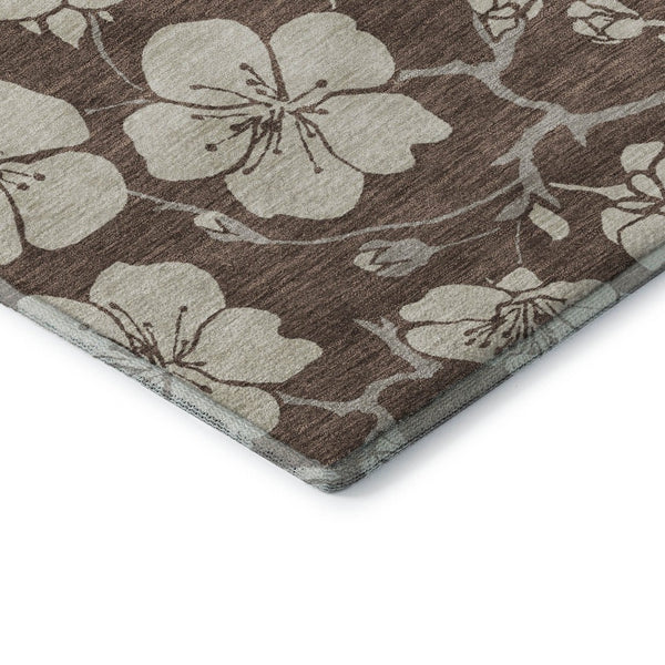 HomeRoots 8' X 10' Floral Washable Area Rug - Durable, Stain-Resistant, UV Protected for Family-Friendly Spaces 681021