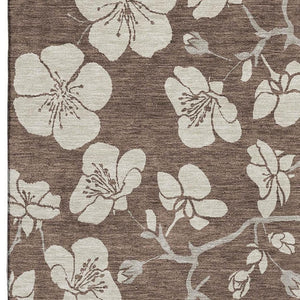 HomeRoots 8' X 10' Floral Washable Area Rug - Durable, Stain-Resistant, UV Protected for Family-Friendly Spaces 681021