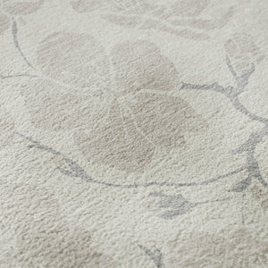HomeRoots 9' X 12' Elegant Ivory and Beige Floral Area Rug - Washable, UV Protected, Kid & Pet Friendly Design 681046
