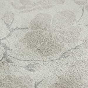 HomeRoots 9' X 12' Elegant Ivory and Beige Floral Area Rug - Washable, UV Protected, Kid & Pet Friendly Design 681046