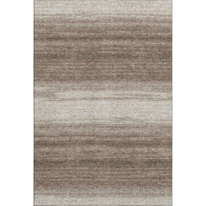 HomeRoots 9' X 12' Striped Washable Area Rug - Brown & Ivory, UV Protected, Durable for Homes with Kids & Pets 681088