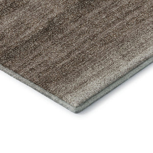 HomeRoots 9' X 12' Striped Washable Area Rug - Brown & Ivory, UV Protected, Durable for Homes with Kids & Pets 681088