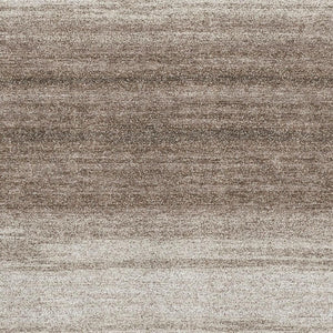 HomeRoots 9' X 12' Striped Washable Area Rug - Brown & Ivory, UV Protected, Durable for Homes with Kids & Pets 681088