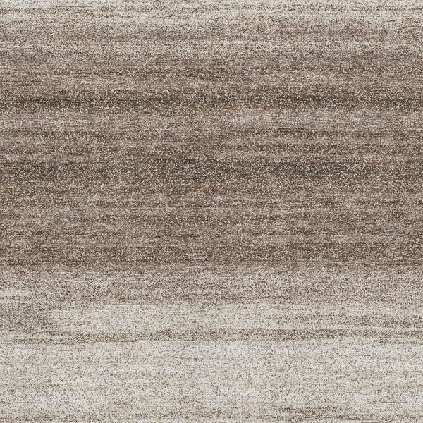 HomeRoots 9' X 12' Striped Washable Area Rug - Brown & Ivory, UV Protected, Durable for Homes with Kids & Pets 681088