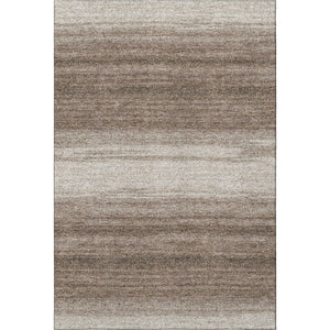HomeRoots 9' X 12' Striped Washable Area Rug - Brown & Ivory, UV Protected, Durable for Homes with Kids & Pets 681088