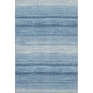 HomeRoots 5' X 8' Blue and Ivory Striped Washable Area Rug – Durable, Stain Resistant, UV Protected & Stylish! 681091