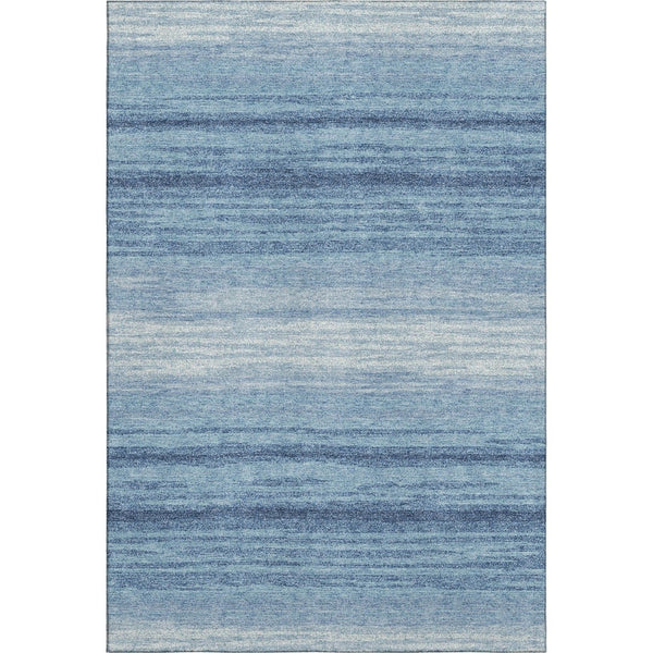 HomeRoots 5' X 8' Blue and Ivory Striped Washable Area Rug – Durable, Stain Resistant, UV Protected & Stylish! 681091