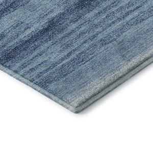 HomeRoots 5' X 8' Blue and Ivory Striped Washable Area Rug – Durable, Stain Resistant, UV Protected & Stylish! 681091