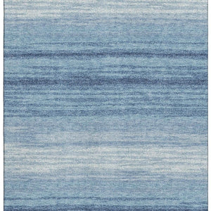 HomeRoots 5' X 8' Blue and Ivory Striped Washable Area Rug – Durable, Stain Resistant, UV Protected & Stylish! 681091