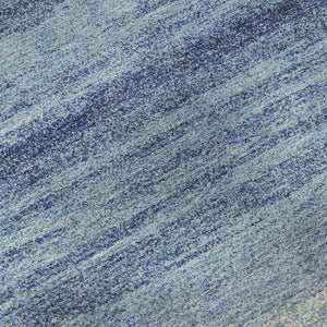 HomeRoots 8' X 10' Blue And Ivory Striped Washable Area Rug - UV Protected, Stain Resistant, Non-Slip Comfort! 681093