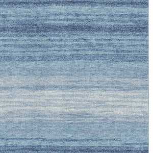 HomeRoots 10' X 14' Striped Washable Area Rug - Coastal Blue & Ivory, UV Resistant, Easy Care for Family Homes 681095